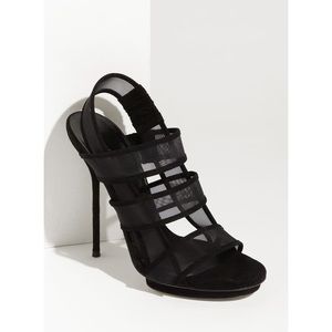 Super stylish  caged mesh black Gucci heels